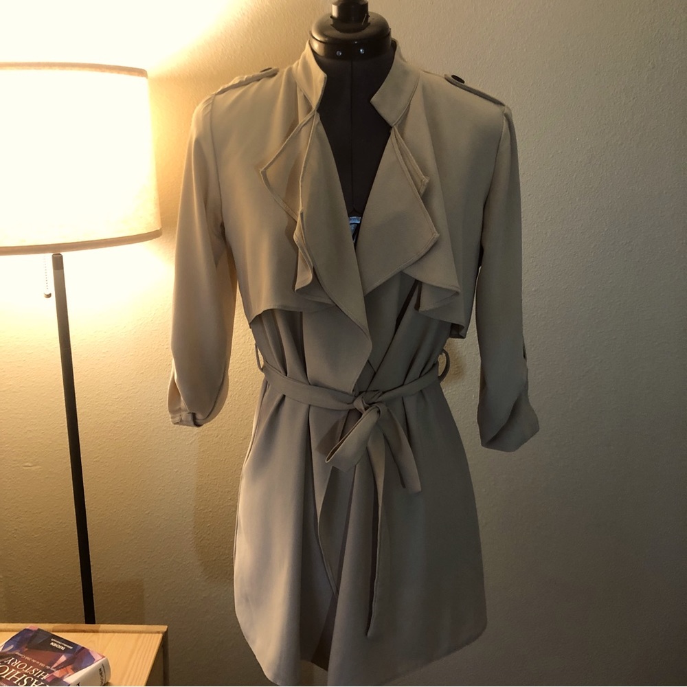 BOOHOO Camel/Beige Trench Jacket